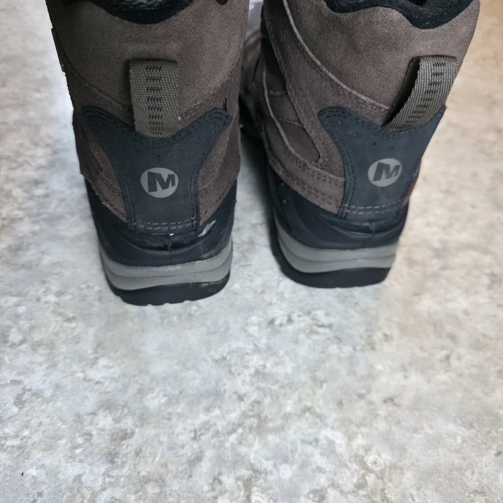 Merrell Moab Polar Brown Duck Boots Mens 9 Waterproof Hiking Insulated 400‎ Gram